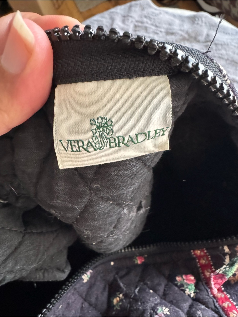 VERA BRADLEY Vintage Small Black Floral Duffle - Picture 5 of 11